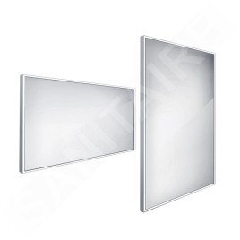 Nimco Miroirs - Miroir dans un cadre avec éclairage LED, 1400x700 mm, aluminium ZP 13008