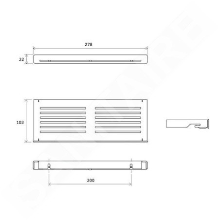 Ravak Slim - Tablette 278x103 mm, satin / chrome X07P577