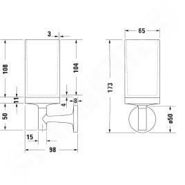 Duravit Starck T - Verre pour brosse à dents et dentifrice avec support, chrome/verre dépoli 0099311000