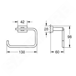 Grohe Essentials Cube - Porte-rouleaux, Hard Graphite brossé 40507AL1