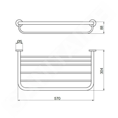 Ideal Standard IOM - Étagère porte-serviettes, longueur : 57 cm, chrome A9106AA