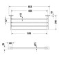 Duravit Karree - Porte-serviettes, longueur 600 mm, chrome 0099621000