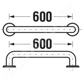 Jika Universum - Poignée, longueur 600 mm, inox H3897210030001