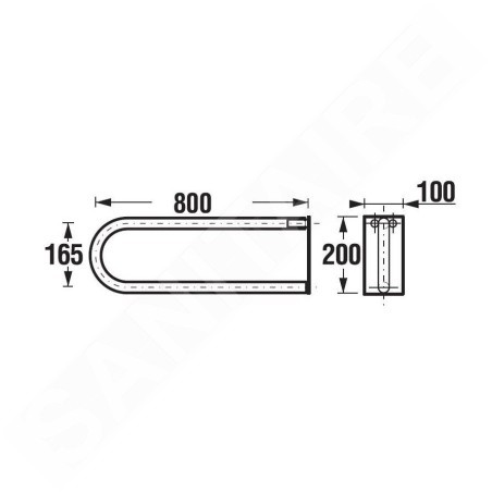 Jika Universum - Poignée rabattable 800 mm, inox H3897250030001