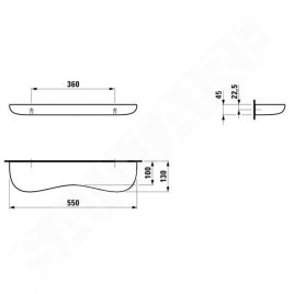 Laufen Florakids - Tablette en céramique, 550 mm, blanc/vert H8770310720001