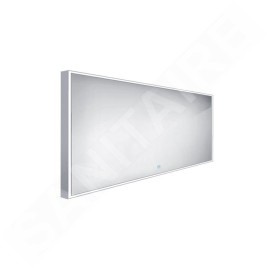 Nimco Miroirs - Miroir dans un cadre avec éclairage LED, 1400x700 mm, capteur tactile, aluminium ZP 13008V