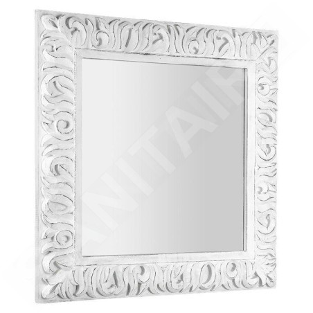 Sapho Miroirs - Miroir Zeegreas dans un cadre, 900x900 mm, blanc IN395