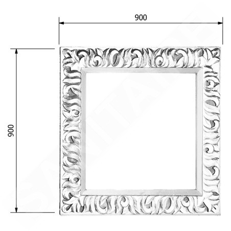 Sapho Miroirs - Miroir Zeegreas dans un cadre, 900x900 mm, blanc IN395