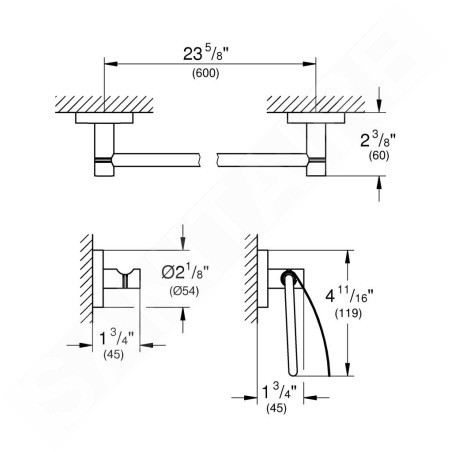 Grohe Essentials - Ensemble d'accessoires pour salle de bains, 3 en 1, supersteel 40775DC1