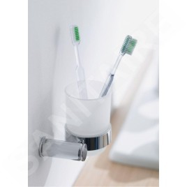 Duravit D-Code - Porte-verre avec support, gauche, verre mat/chrome 0099191000