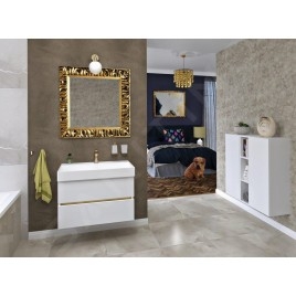 Sapho Miroirs - Miroir Zeegreas dans un cadre, 900x900 mm, doré IN416