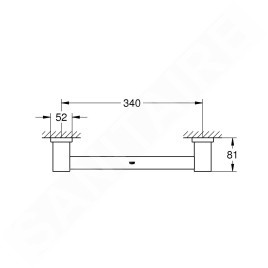 Grohe Essentials Cube - Poignée de baignoire, Hard Graphite 40514AL1