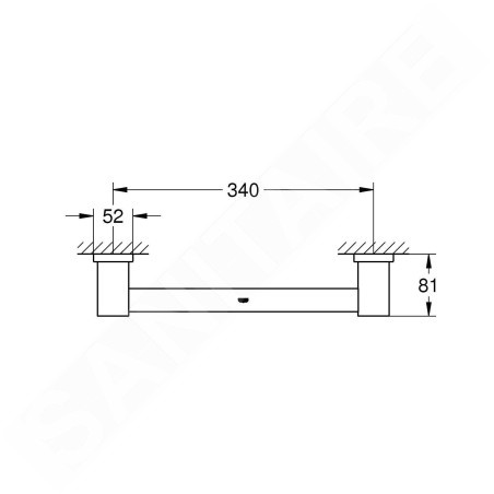 Grohe Essentials Cube - Poignée de baignoire, Hard Graphite 40514AL1