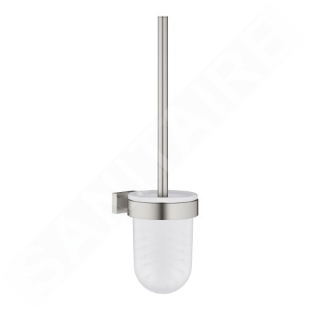 Grohe Essentials Cube - Brosse de toilette avec support, supersteel 40513DC1