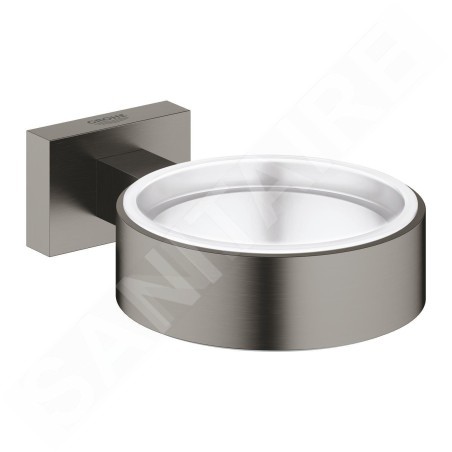 Grohe Essentials Cube - Porte-verre/savon, Hard Graphite brossé 40508AL1