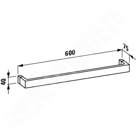 Laufen Kartell - Porte-serviettes 600 mm, chrome/cristal transparent H3813320840001