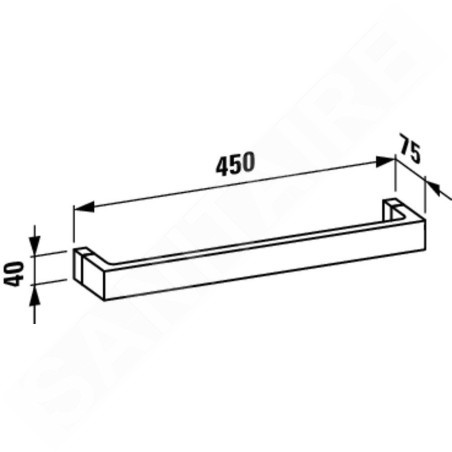 Laufen Kartell - Porte-serviettes 450 mm, chrome/cristal transparent H3813310840001