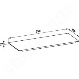 Laufen Kartell - Étagère, longueur 825 mm, fumée H3853320850001
