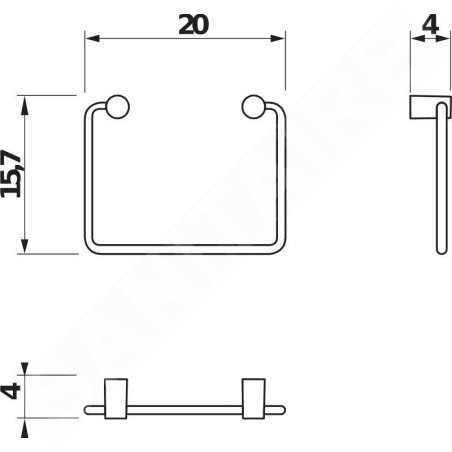 Jika Basic - Porte-serviettes, 200 mm, chrome H3813A40044001
