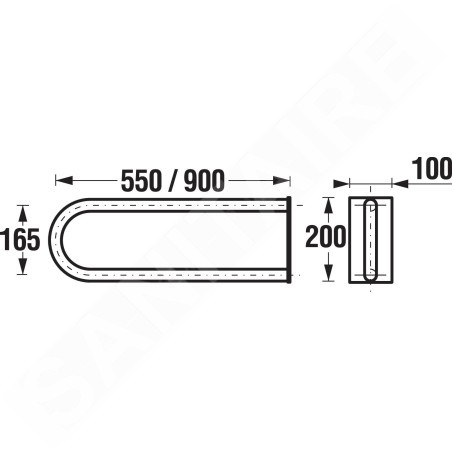 Jika Universum - Barre d’appui 900 mm, blanc H3897240000001