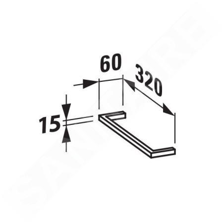 Laufen Case - Porte-serviettes, 320 mm, aluminium adonisé H4909511040001