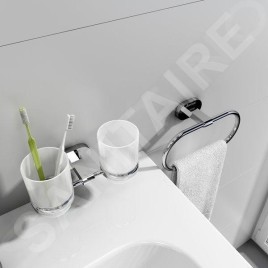 Ravak Chrome - Porte-verre double, chrome / verre X07P189