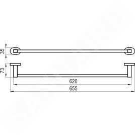 Ravak Chrome - Porte-serviettes, 66 cm, chrome X07P192