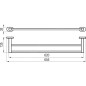 Ravak Chrome - Porte-serviette double, 66 cm, chrome X07P193