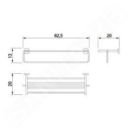 Jika Basic - Porte-serviettes avec barre de suspension, 630 mm, chrome H3813A60040001