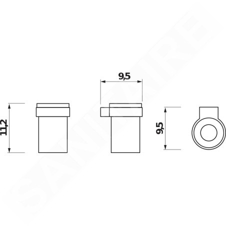 Jika Pure - Verre avec support, chrome/verre dépoli H3823B10040001