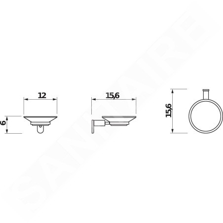 Jika Basic - Porte-savon, chrome/verre dépoli H3833A10040001