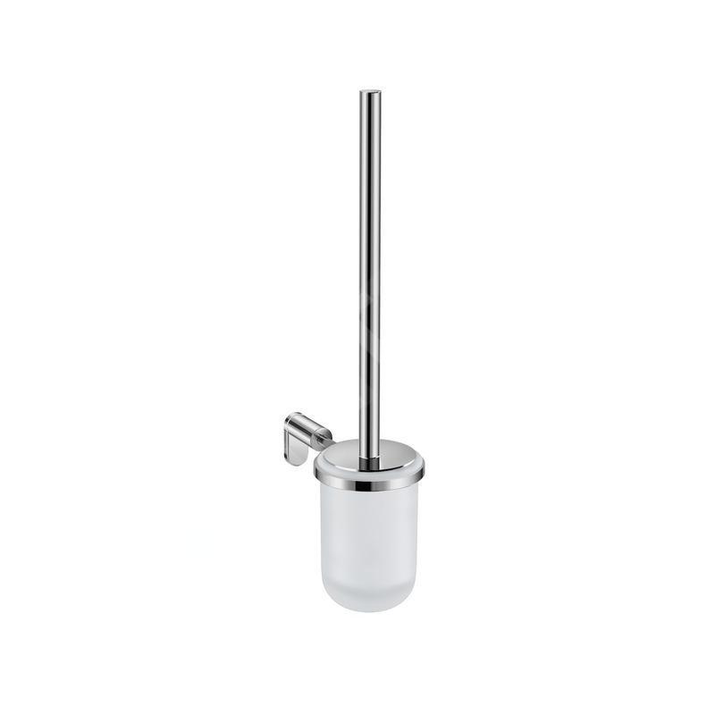 Jika Basic - Brosse WC avec support mural, chrome/verre dépoli H3843A10040001