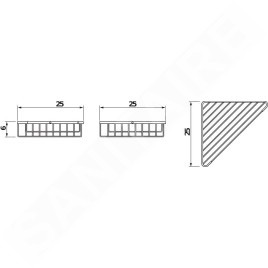 Jika Generic - Tablette d'angle en fil métallique, 250x250x60 mm, chrome H3853D30042301