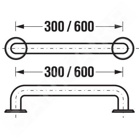 Jika Universum - Barre d’appui 600 mm, blanc H3897210000001