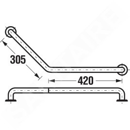 Jika Universum - Barre d’appui, 305x420 mm, inox H3897230030001