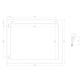Sapho Miroirs - Miroir Corona dans un cadre, 728x928 mm, champagne NL720