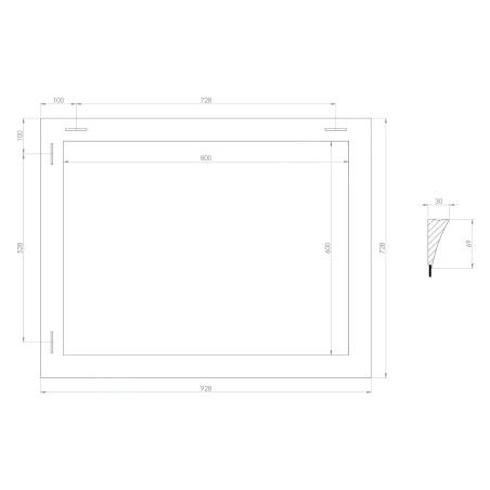 Sapho Miroirs - Miroir Corona dans un cadre, 728x928 mm, champagne NL720