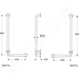 Ideal Standard Contour 21 - Barre d’appui, 900x400 mm, droit, blanc S6473AC