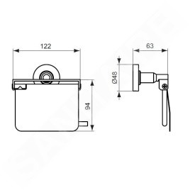 Ideal Standard IOM - Porte-papier de toilette avec couvercle, chrome A9127AA