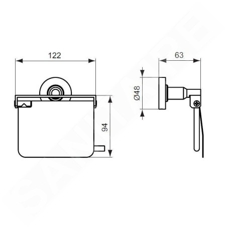 Ideal Standard IOM - Porte-papier de toilette avec couvercle, chrome A9127AA