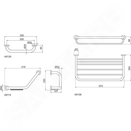Ideal Standard IOM - Poignée de baignoire avec porte-savon, chrome A9114AA