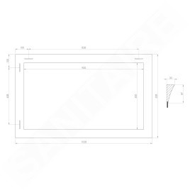 Sapho Miroirs - Miroir Corona dans un cadre, 628x1028 mm, champagne NL721