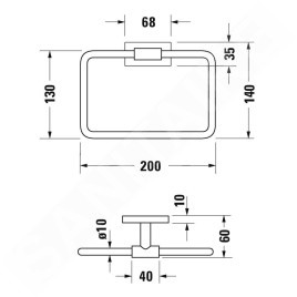 Duravit Karree - Porte-serviettes, chrome 0099611000