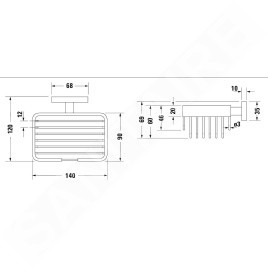 Duravit Karree - Porte-savon avec support, chrome 0099531000