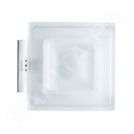 Duravit Karree - Porte-savon avec support, chrome/verre dépoli 0099521000