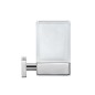 Duravit Karree - Verre pour brosse à dents et dentifrice avec support, chrome/verre dépoli 0099511000