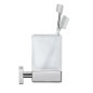 Duravit Karree - Verre pour brosse à dents et dentifrice avec support, chrome/verre dépoli 0099511000