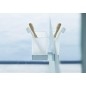 Duravit Karree - Verre pour brosse à dents et dentifrice avec support, chrome/verre dépoli 0099511000