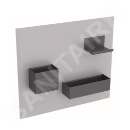 Geberit Accessoires - Tableau magnétique avec compartiments, 449x388 mm, gris de sable mat / lave mat 500.649.JL.2
