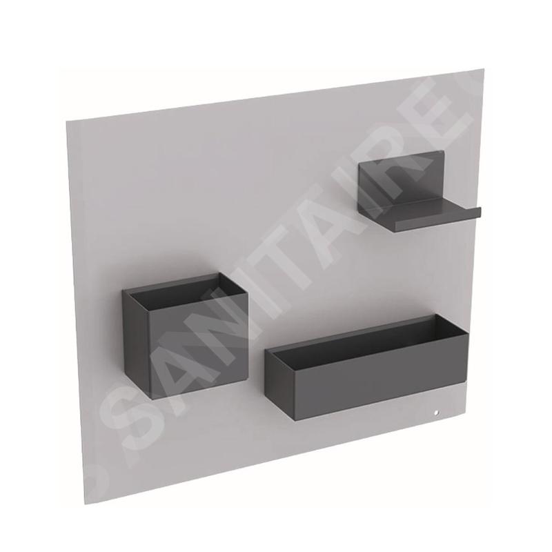 Geberit Accessoires - Tableau magnétique avec compartiments, 449x388 mm, gris de sable mat / lave mat 500.649.JL.2